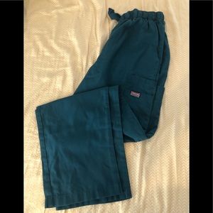 Used Mens Small Caribbean Blue scrub pants.